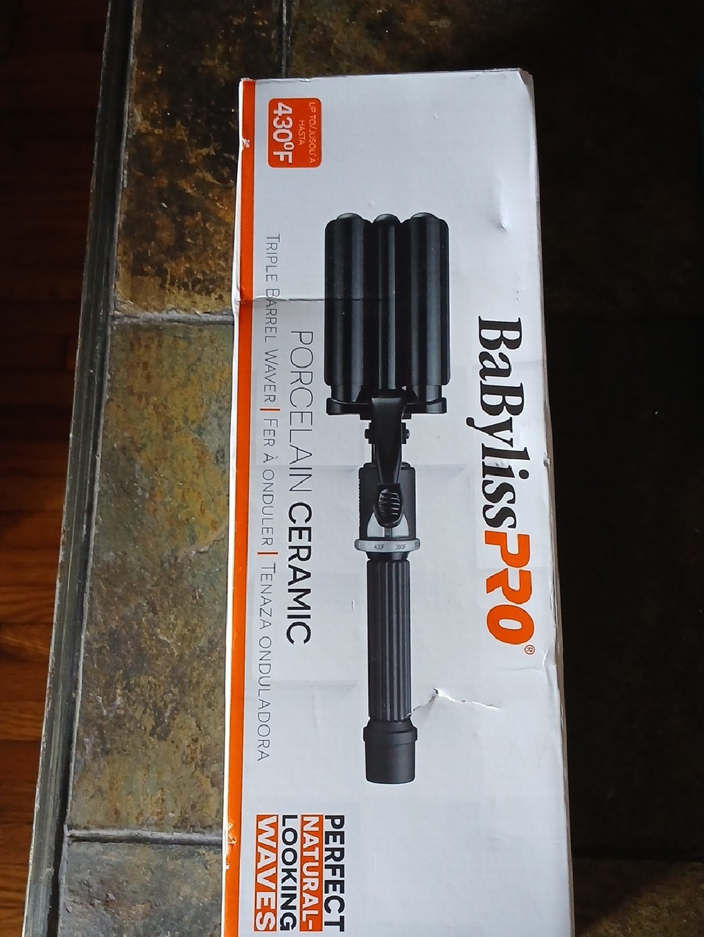 BaByliss Pro Black Triple Barrel Porcelain Ceramic Waver.   D